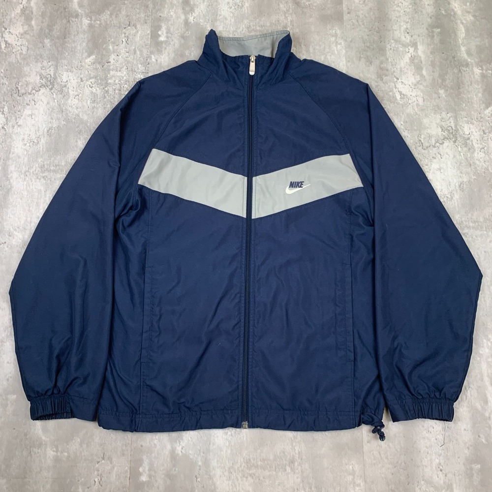 Vintage Nike Track Jacket Mens Medium Blue Windrunner Bomber Full Zip‎ Y2K